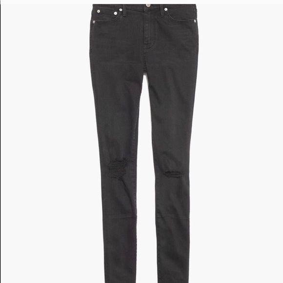 NWOT Madewell 9” Hi-Rise Distressed Black Jeans 28 - Picture 3 of 7